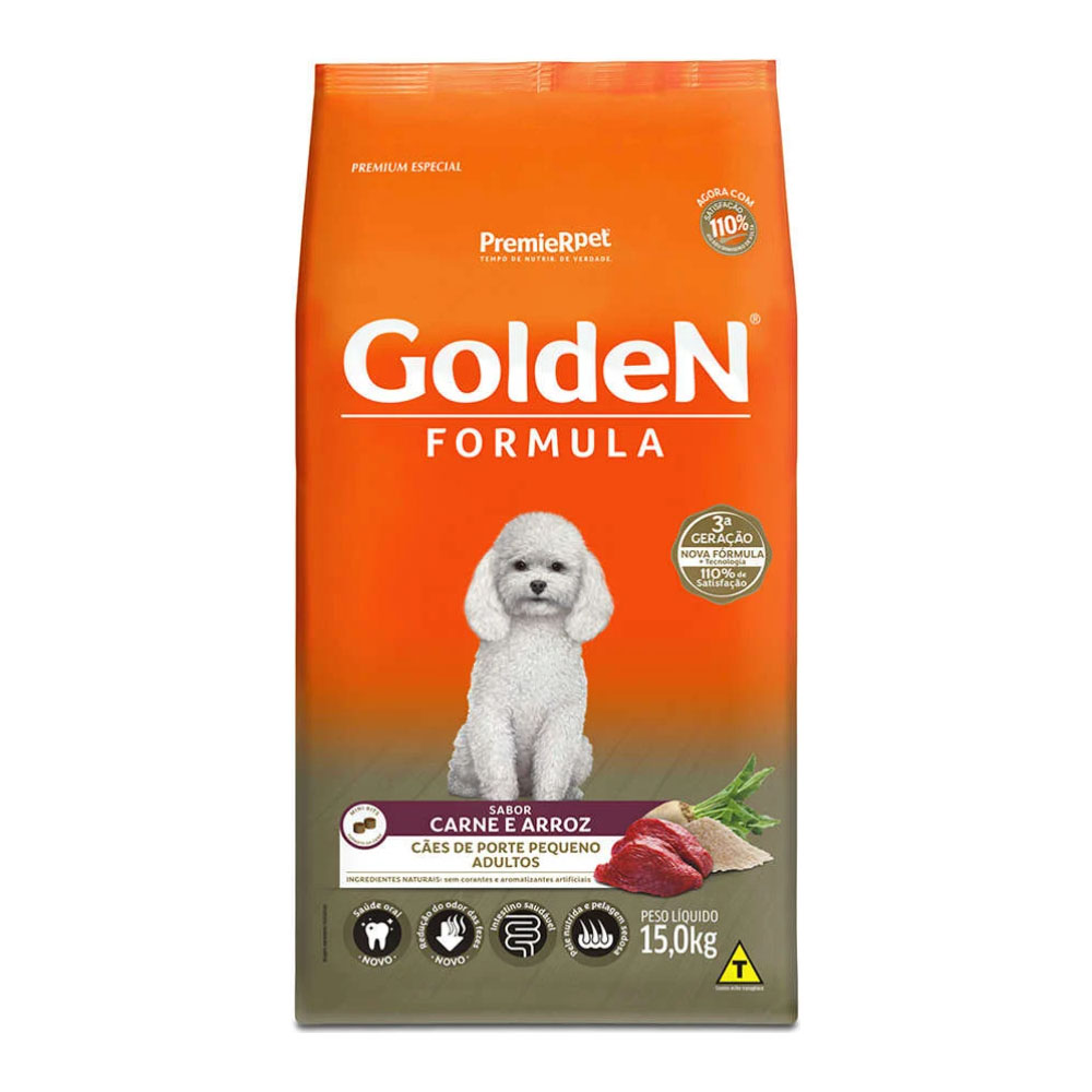 Ração Seca PremieR Pet Golden Formula Carne e Arroz para Cães Adultos de Raças Pequenas - Imagem 2